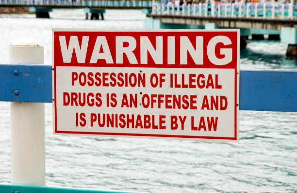 istock Illegal Drug Possession Warning Sign on Pier 172260267