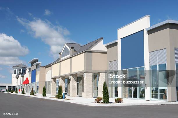 Strip Mall Store Building Exteriors Stock Photo - Download Image Now - Outdoors, Shopping Mall, Building Exterior