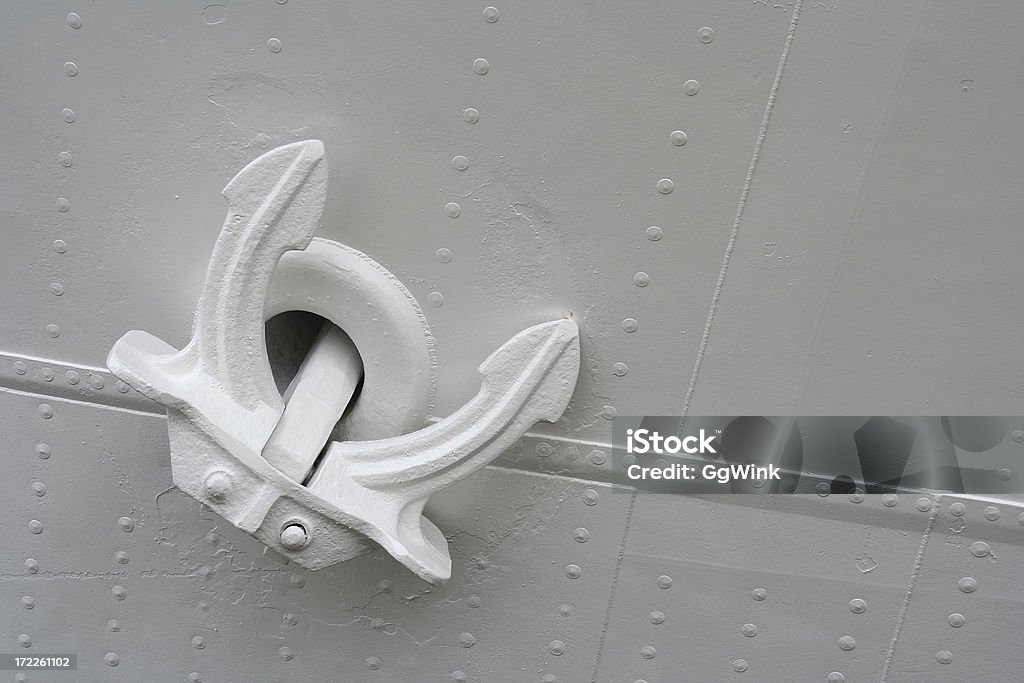 Anchor Main anchor of a white cruise ship Anchor - Vessel Part Stock Photo