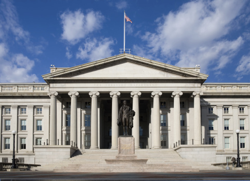 US Department of Treasury Building in Washington, DC