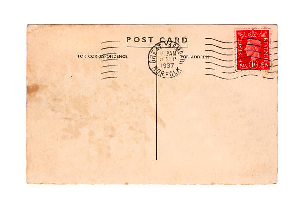 古い英国はがき-究極のジョージ vi - postcard old fashioned postage stamp old ストックフォトと画像