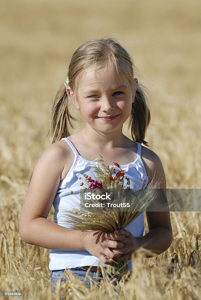 Girl  Agricultural Field Stock Photo