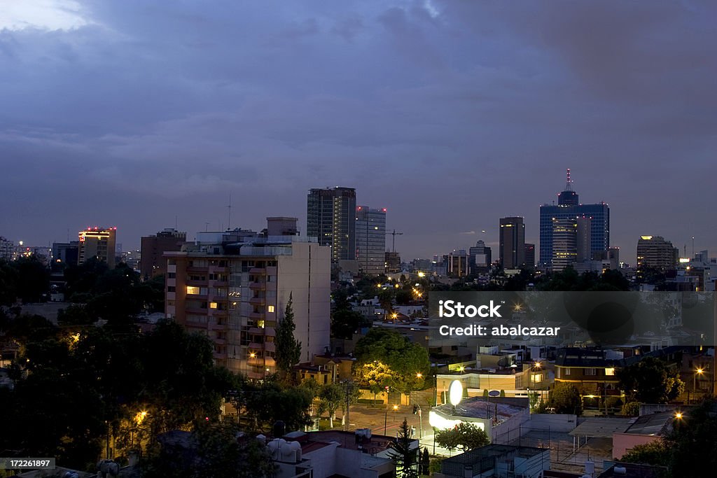Закат в Мехико - Стоковые фото Большой город роялти-фри