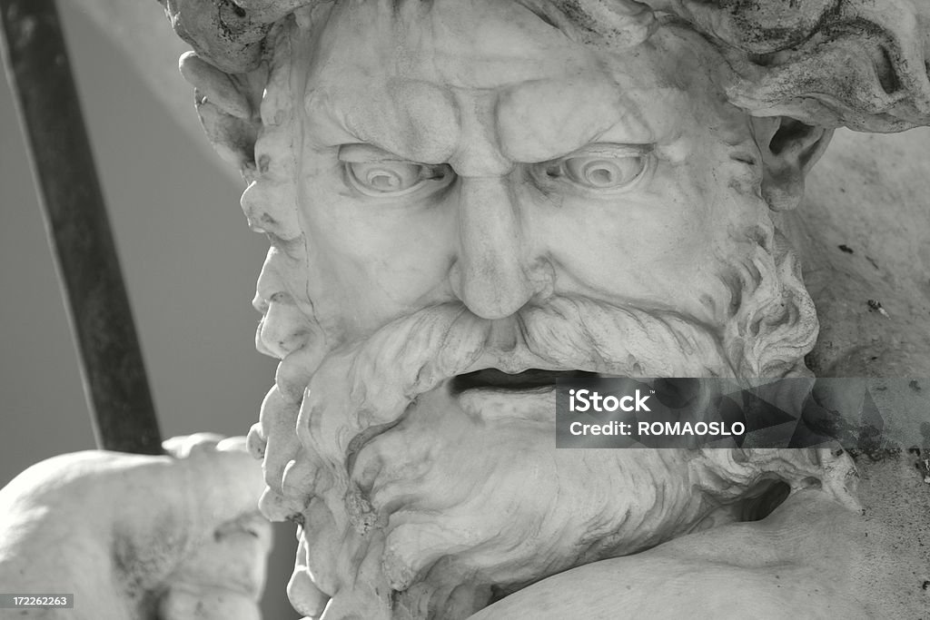 Close-up of Neptune an der Piazza Navona. - Lizenzfrei Statue Stock-Foto