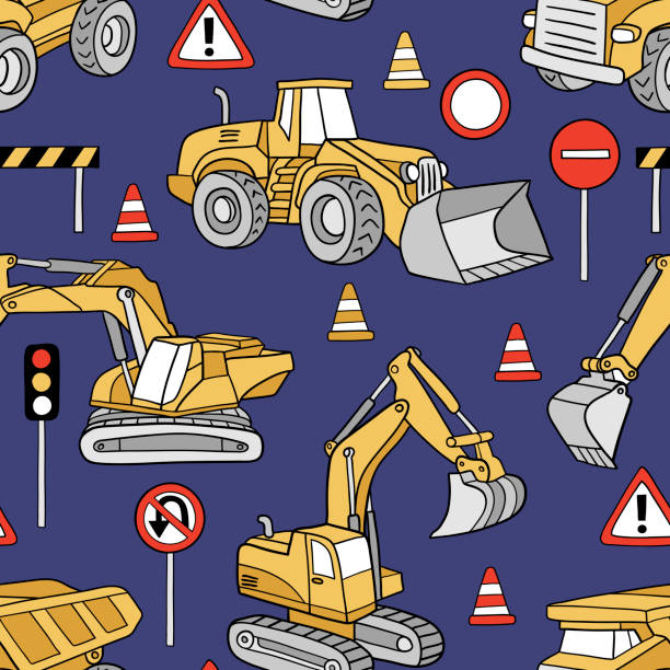 Bulldozer Pattern Background 140+ How To Draw A Bulldozer Background Stock Illustrations, Royalty ...