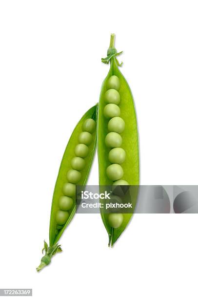 Peas And Pods With Path Stock Photo - Download Image Now - Green Pea, Cut Out, White Background