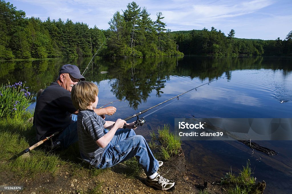 Avô e Neto de Pesca - Royalty-free Avô Foto de stock