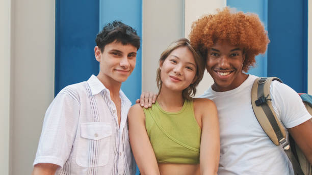 istock Three friends looking at the camera with smile 1722634393
