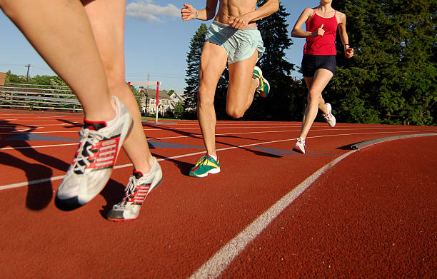 Girls Running stock photo