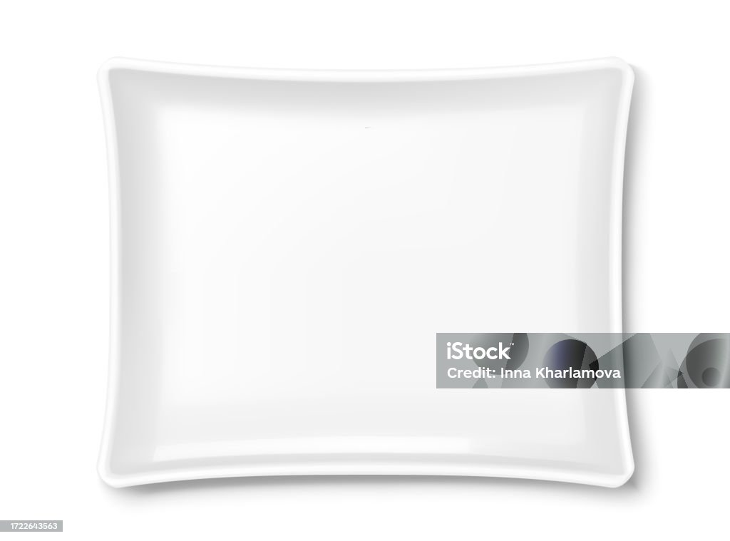 Empty Rectangular Plate White Empty Rectangular Plate Isolated On White Background Top View ...