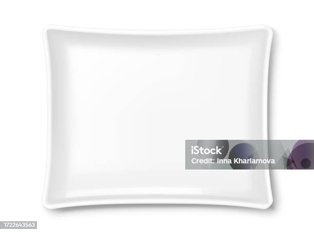 Empty Rectangular Plate White Empty Rectangular Plate Isolated On White Background Top View ...