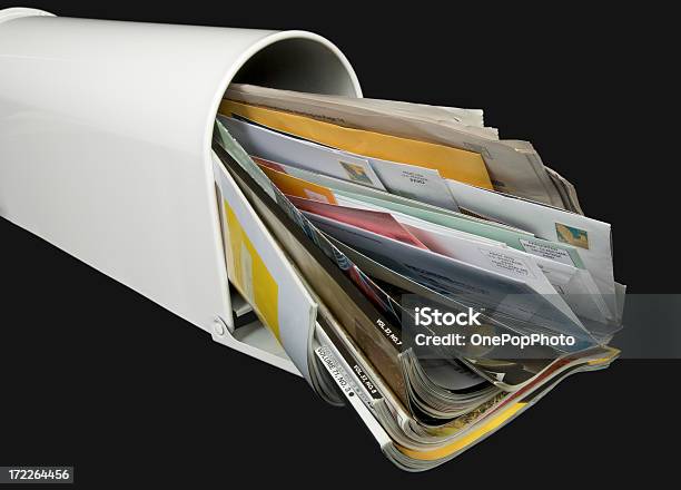 Mailbox Full Of Mail Stock Photo - Download Image Now - Junk Mail, Magazine - Publication, Mailbox