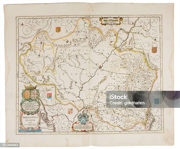 Spagna In Aragona - Immagini vettoriali stock e altre immagini di Carta geografica - Carta geografica, Il passato, Antico - Condizione