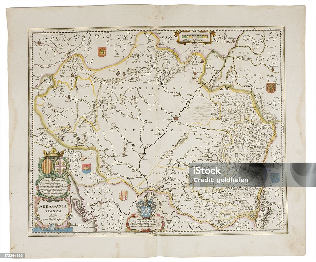 Hiszpania, aragon - Zbiór ilustracji royalty-free (Mapa)