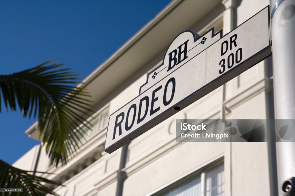 Znak ulicy Rodeo Drive w Beverly Hills, w Kalifornii - Zbiór zdjęć royalty-free (Beverly Hills)