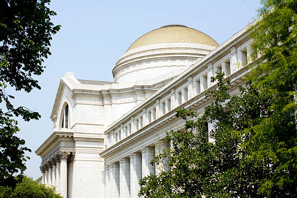 Washington, D.C., USA - November 3, 2014: the entrance to the National Air and Space Museum, part of Smithsonian Institution, opened in 1946, holding the largest collection of historic aircraft and spacecraft in the world.