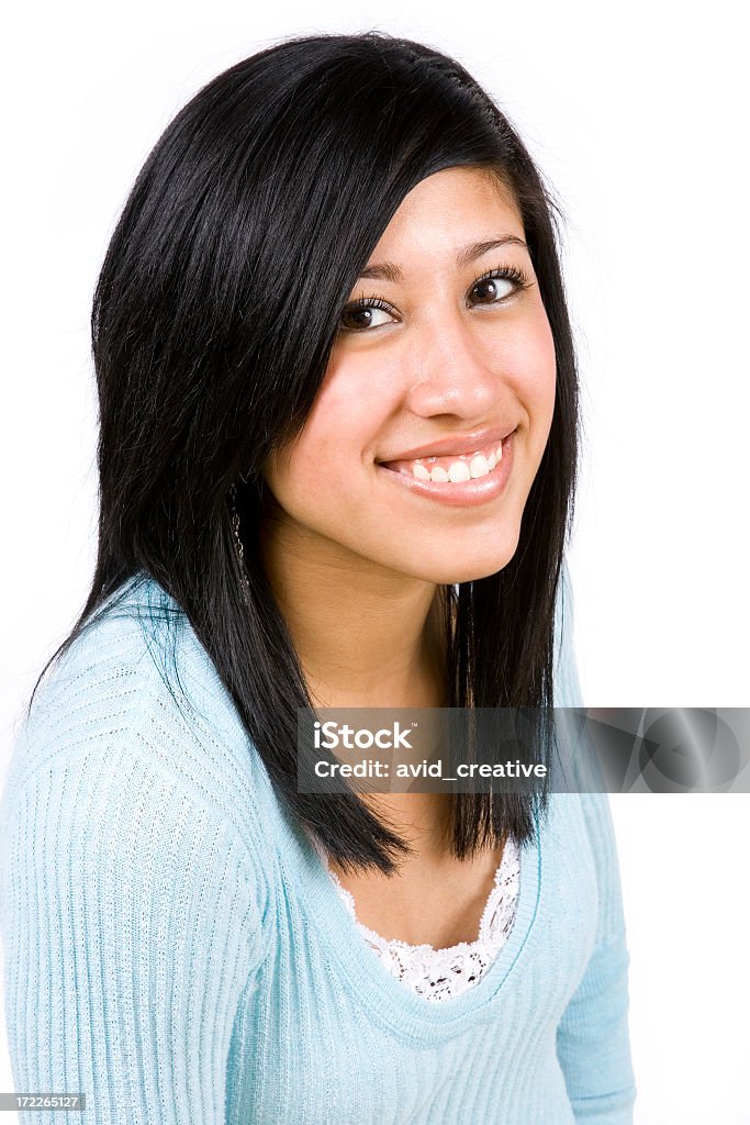 Portrait isolé de belle fille hispanique - Photo de Visage libre de droits