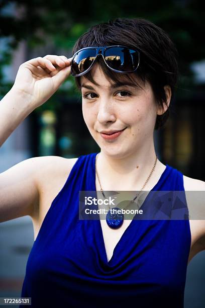 Young Brunette Woman Urban Portraits Stock Photo - Download Image Now - 18-19 Years, 20-24 Years, Adult