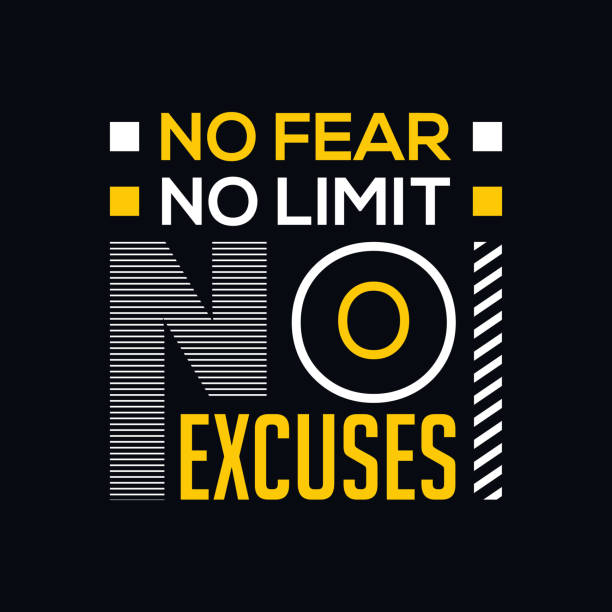 No fear, No Limit, No excuses Trendy minimalist typography t-shirt. motivational quote. Vector design for clothing brands, posters, t-shirt, covers, banners, cards, mugs, bags etc. No fear, No Limit, No excuses Trendy minimalist typography t-shirt. motivational quote. Vector design for clothing brands, posters, t-shirt, covers, banners, cards, mugs, bags etc. work motivational quotes stock illustrations