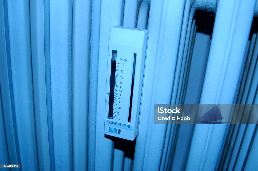 radiator heater with consumption scale in blue Abstract Stock Photo