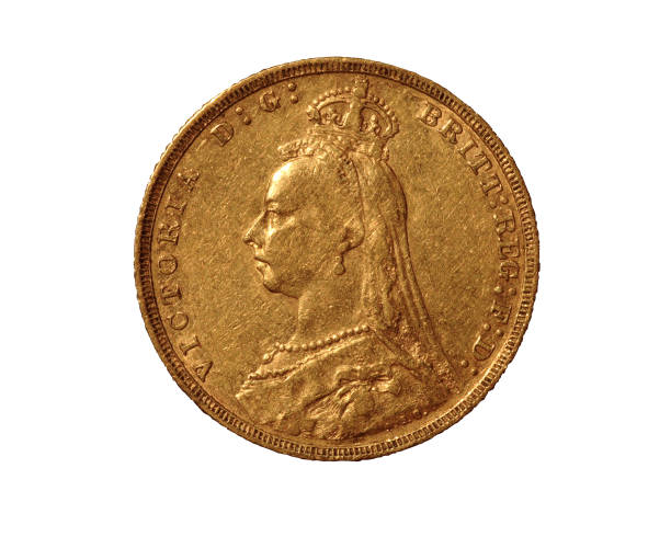 british oro soberanía - sovereignty gold coin elizabethan style fotografías e imágenes de stock