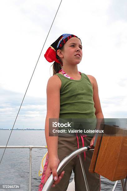 Girl On The Boat Stock Photo - Download Image Now - Child, Nautical Vessel, Sailing