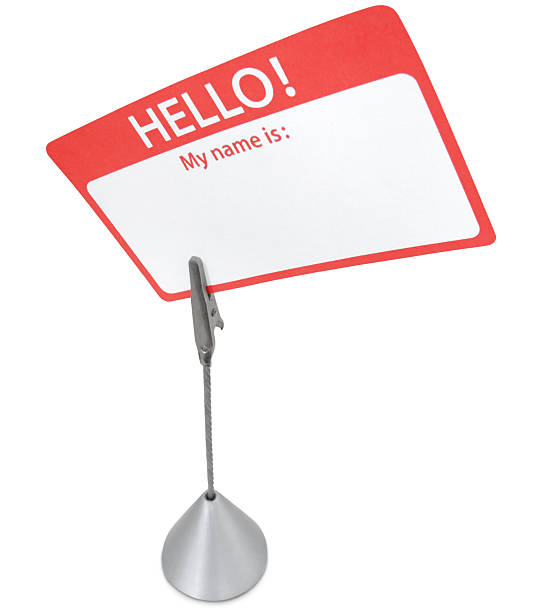пустой именная табличка с воротником - hello identity name tag greeting стоковые фото и изображения