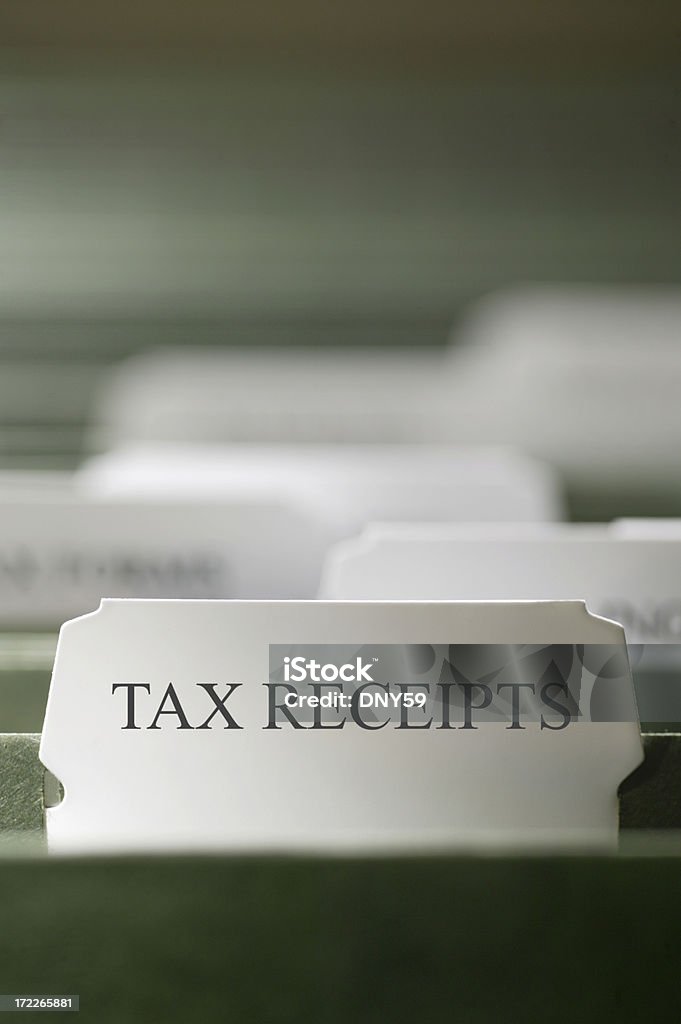 Tax Receipts File folder for tax receipts Business Stock Photo