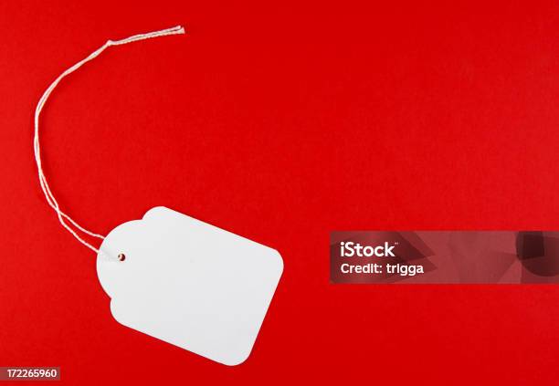Price Tag On Red Stock Photo - Download Image Now - Blank, Color Image, Copy Space