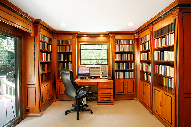 Office space in residence stock photo