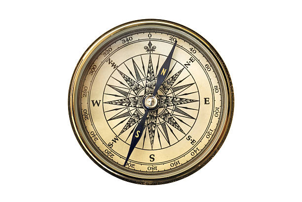 Vintage compass Vintage compass isolated on white background old compass stock pictures, royalty-free photos & images
