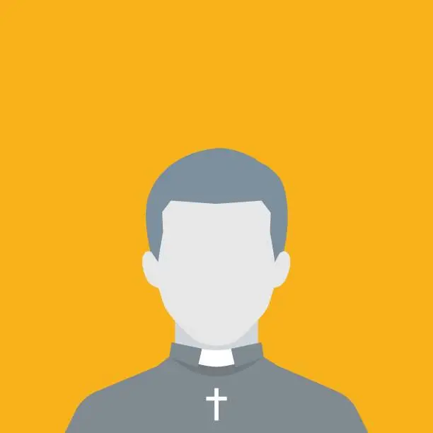 Vector illustration of A Faceless Portrait of a Priest. Isolated Vector Illustration