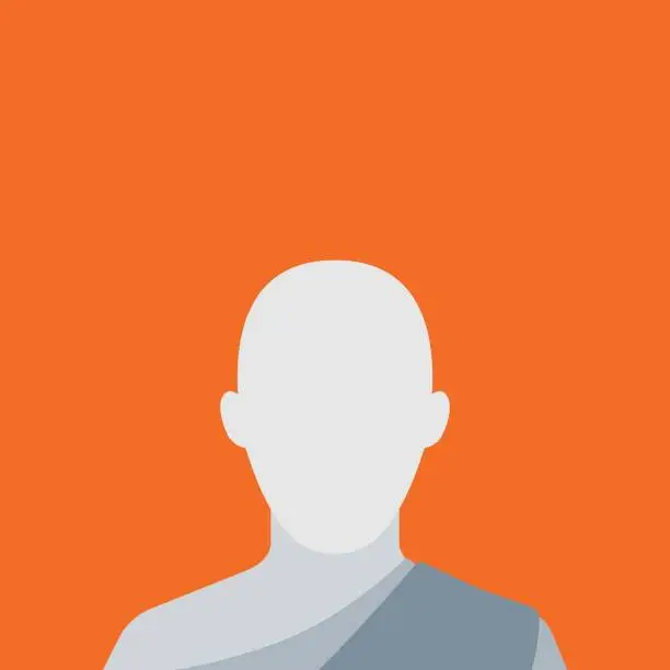 Vector illustration of A Faceless Portrait of a Monk. Isolated Vector Illustration