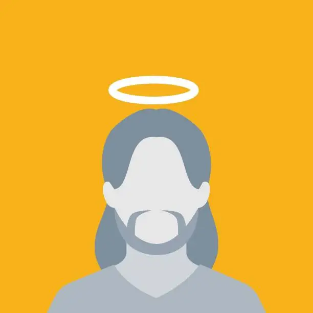 Vector illustration of A Faceless Portrait of Jesus. Isolated Vector Illustration