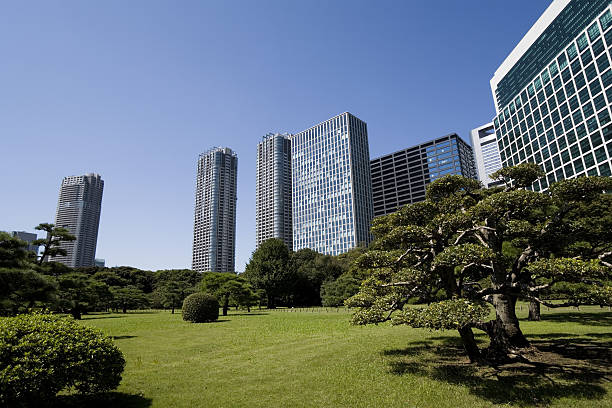 istock Japanese garden & office buildings 172266819