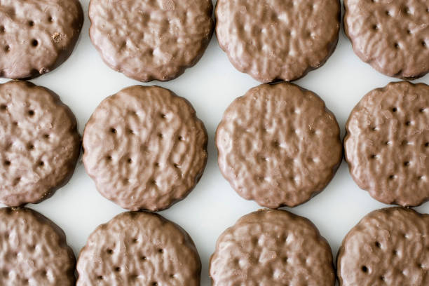 top view of several rows of chocolate mint cookies