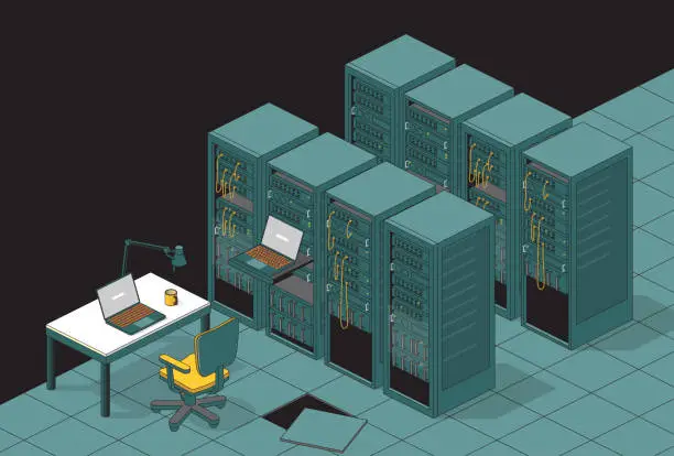 Vector illustration of data center