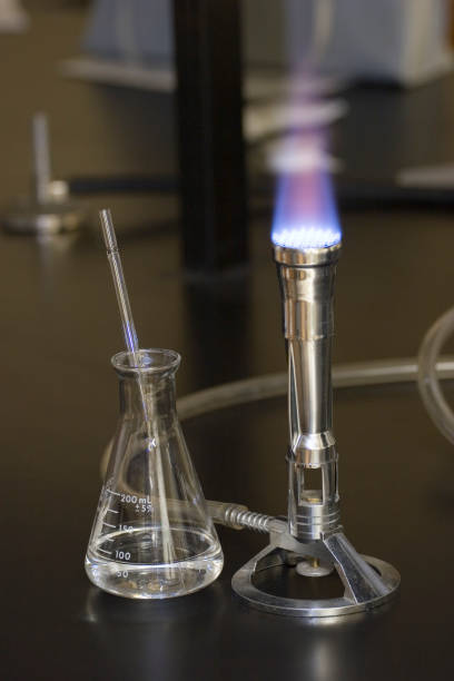 alcohol burner in the virology laboratory of the polyclinic.