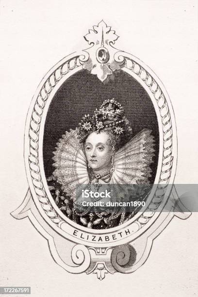 Queen Elizabeth I Stock Illustration - Download Image Now - Elizabeth I of England, Number 1, England