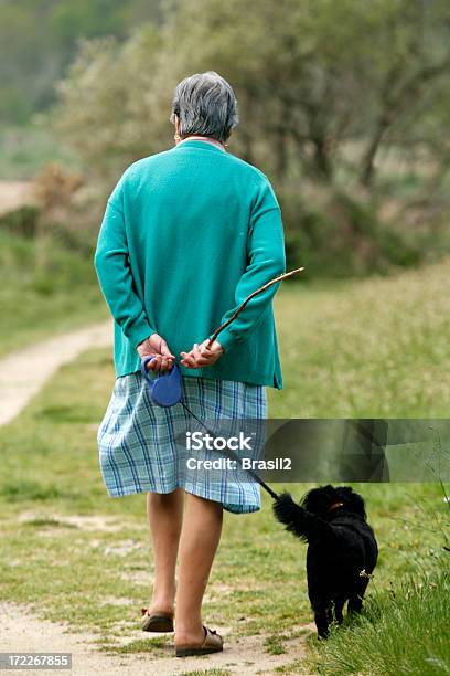 Foto de Caminhada De Cachorro e mais fotos de stock de Andar - Andar, Terceira idade, Vista Traseira