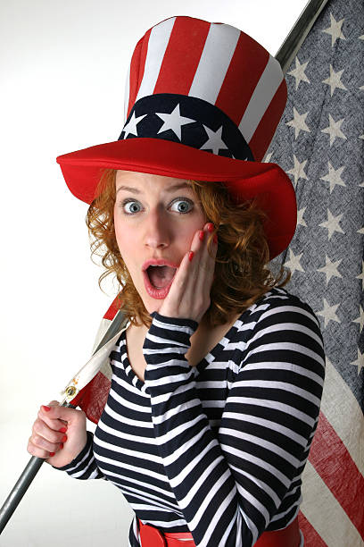 istock Patriotic woman with excited face 172267953