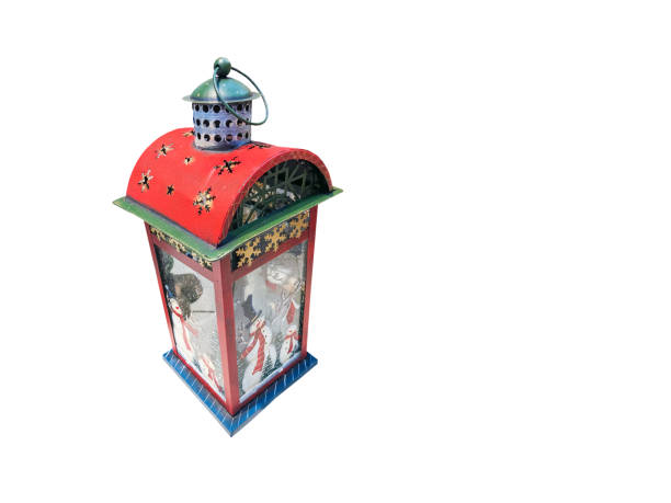 istock Christmas lantern isolate on a white background. New Year's decor, festive mood, red lantern. 1722689956
