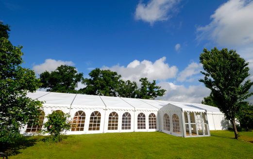 Large tent for a formal occasion.