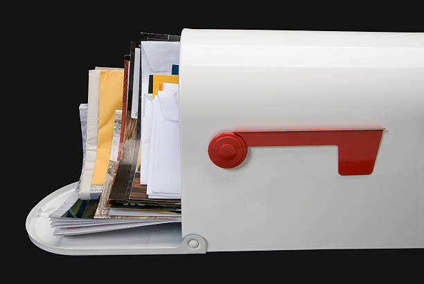 Mailbox and Mail—side stock photo