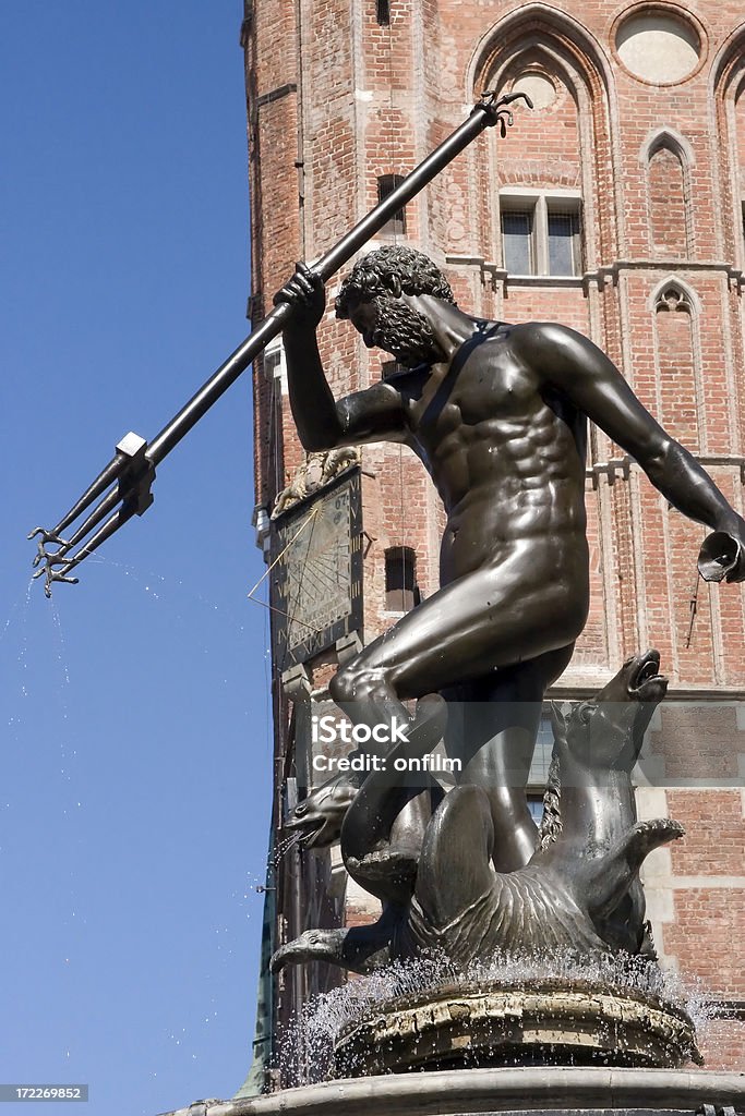 Neptune Statua, Gdańsk, Polska. - Zbiór zdjęć royalty-free (Architektura)