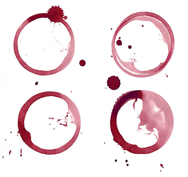istock Set of four red wine stains 172270096