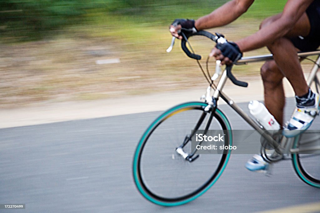 Bicycle Ride Bicycle racer. Motion blur. Bicycle Stock Photo