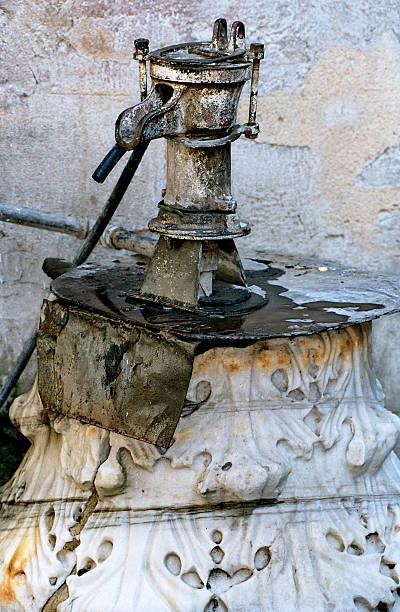 Antique Well "One of the oldest wells in Istanbul, Turkey. Located just inside the town wall.Similar images in my lightbox Photos from TURKEY" old fashioned well hand pump stock pictures, royalty-free photos & images