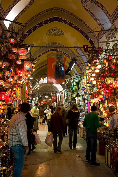 Grand Bazaar, Istanbul "Shops in the Grand Bazaar, Istanbul. The bazaar contains 4000 shops and dates back to the 15th century." grand bazaar istanbul stock pictures, royalty-free photos & images