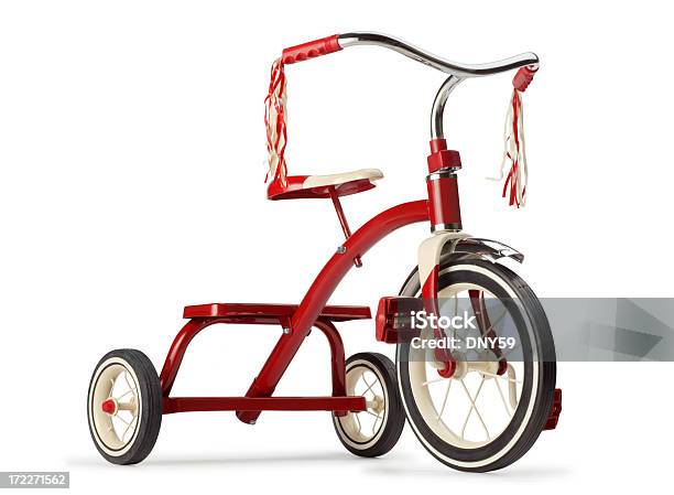 Tricycle Stock Photo - Download Image Now - Tricycle, Red, Cut Out